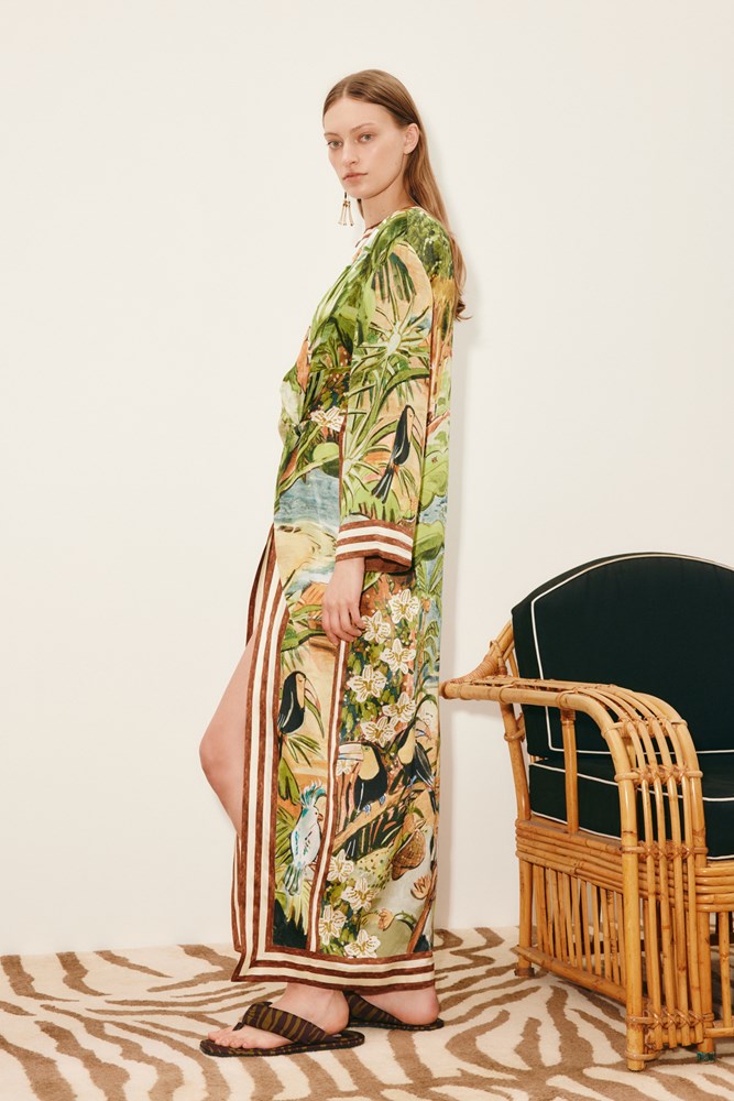 Toucan Tango Silk Midi Dress - Alemais