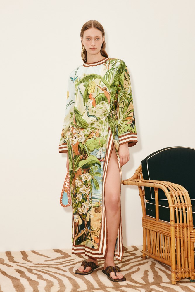 Toucan Tango Silk Midi Dress - Alemais