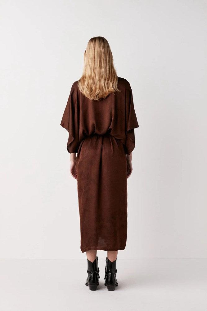 Alesandra Kimono Dress Brown