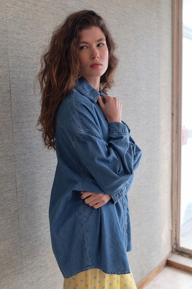 Izeway Denim Shirt - Medium Blue - American Vintage