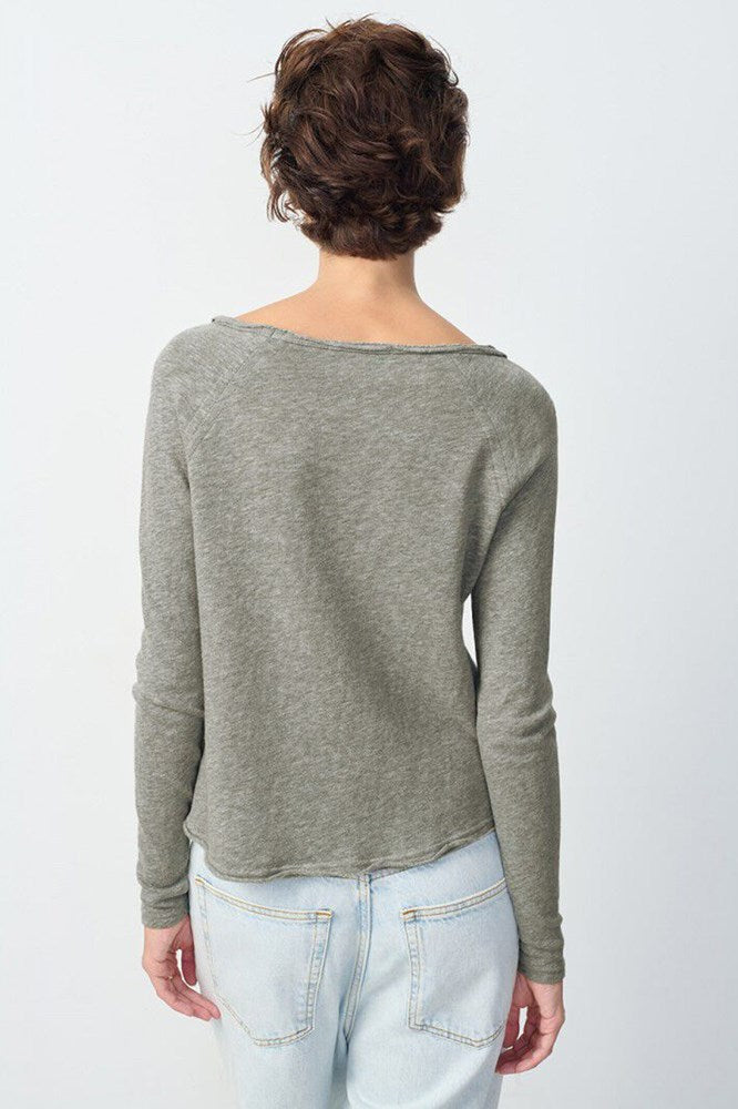 Sonoma Long Sleeve T-Shirt - Heather Grey - American Vintage