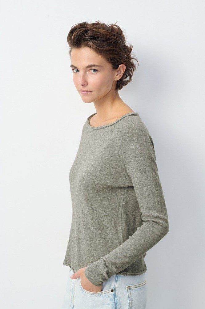 Sonoma Long Sleeve T-Shirt - Heather Grey - American Vintage