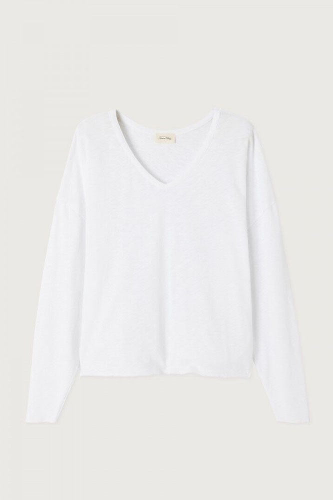 Sonoma V-Neck Long Sleeve T-Shirt - White