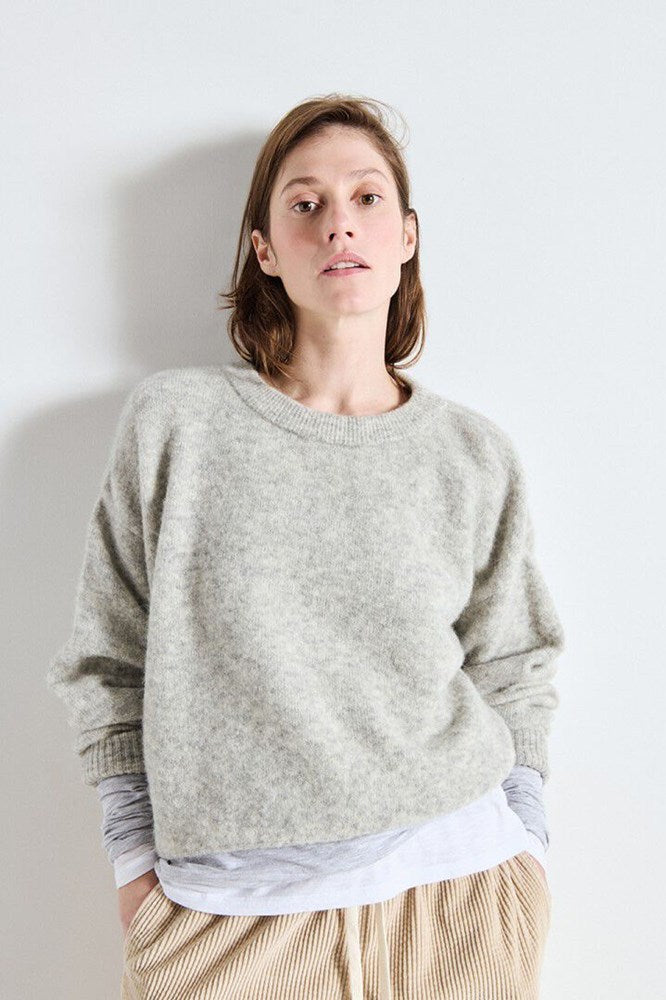 Vitow Jumper - Light Grey Melange - American Vintage