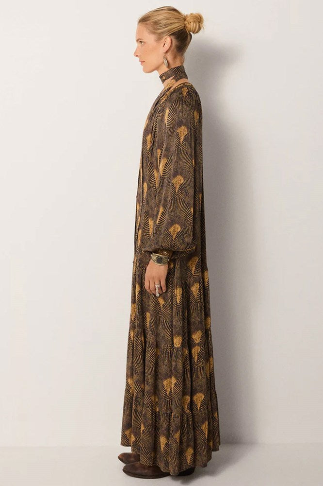 Anouk Dress - Peacok Avocado