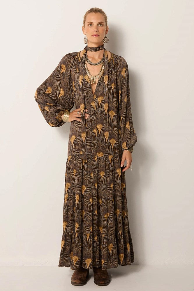 Anouk Dress - Peacok Avocado