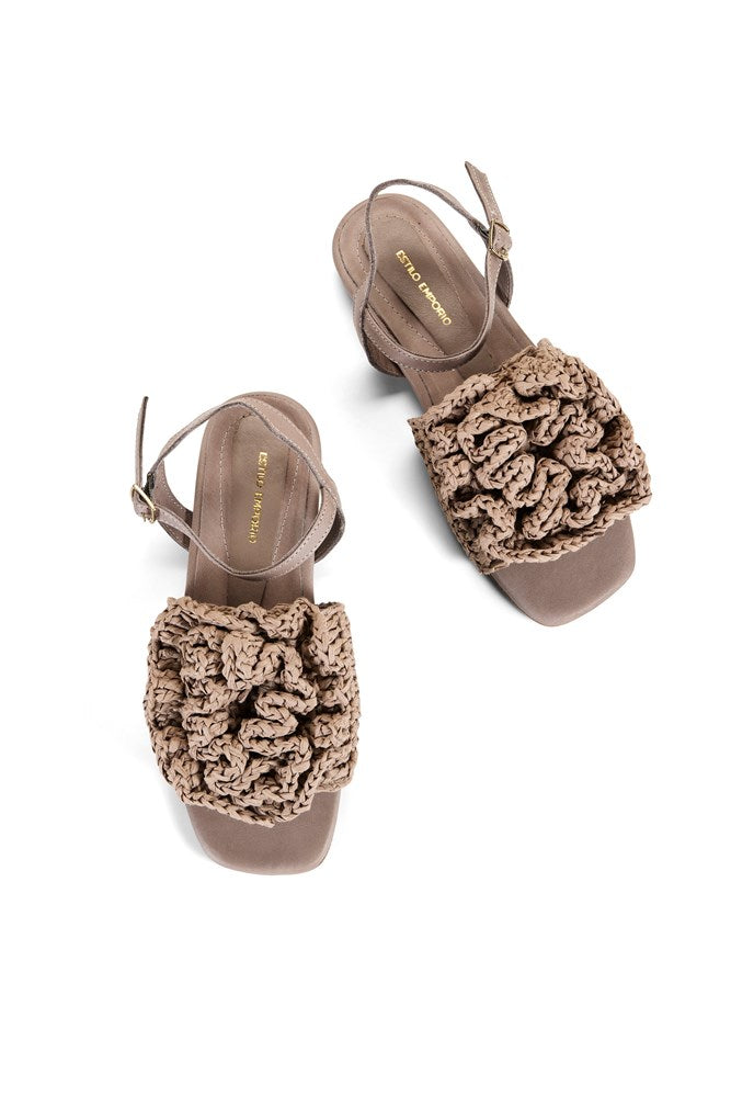 Estilo Emporio-Anthea Raffia Sandal - Taupe-Shoes-st-barts-brisbane-goldcoast-cabarita-southport
