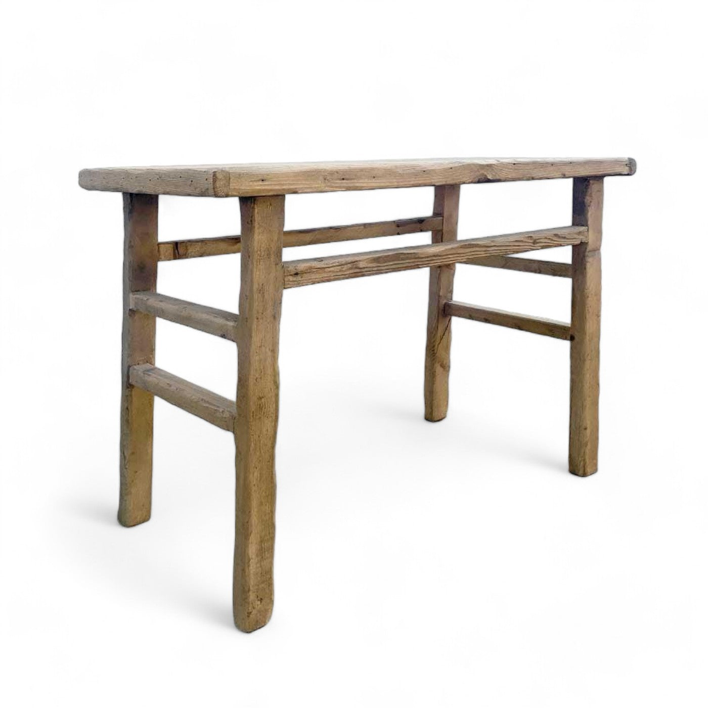 Antique Workers Rustic Elm Console Table