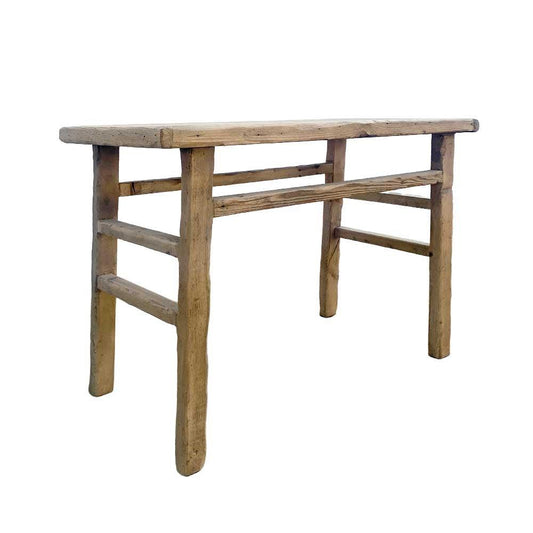 Antique Workers Rustic Elm Console Table