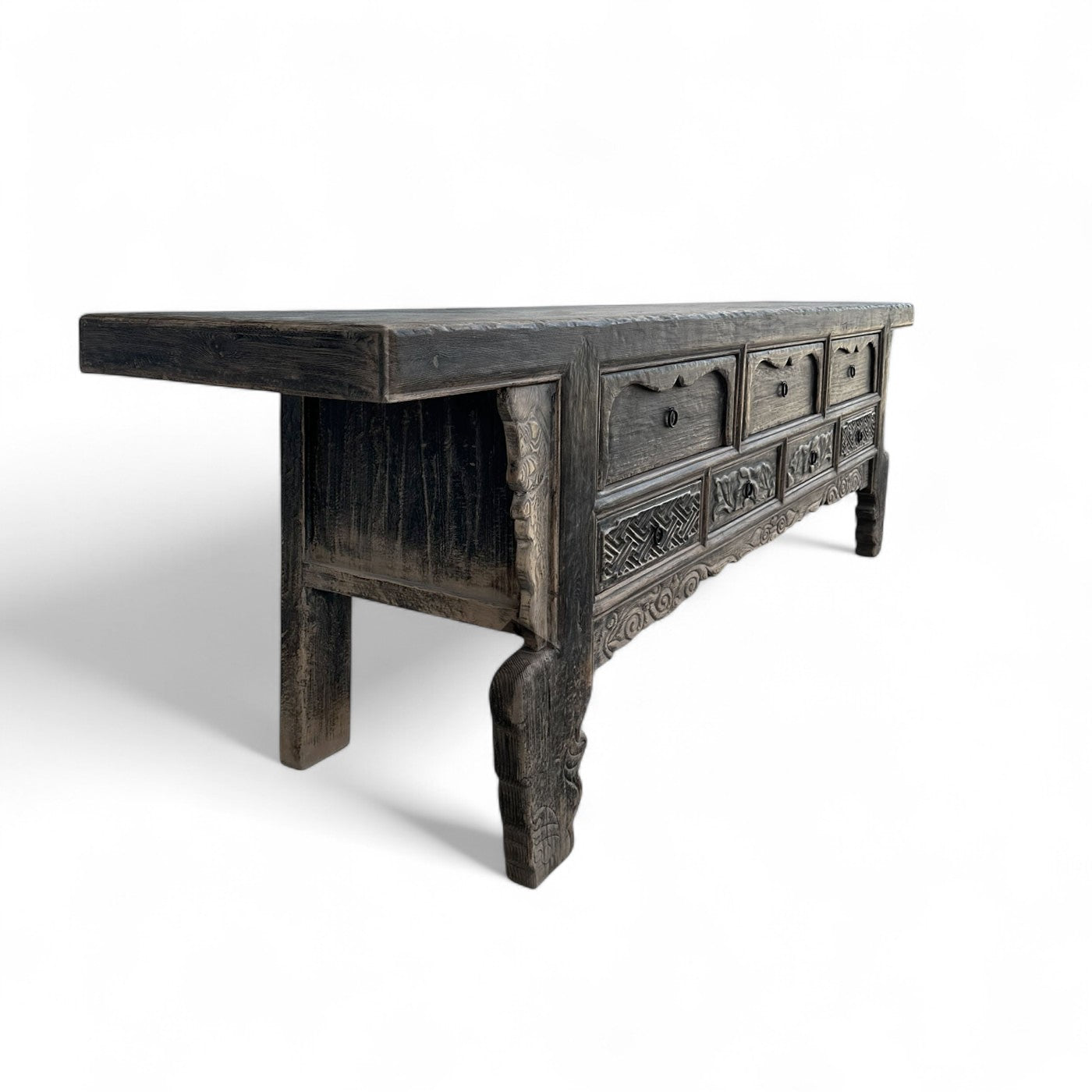 Antiqued Black Oriental Cabinet