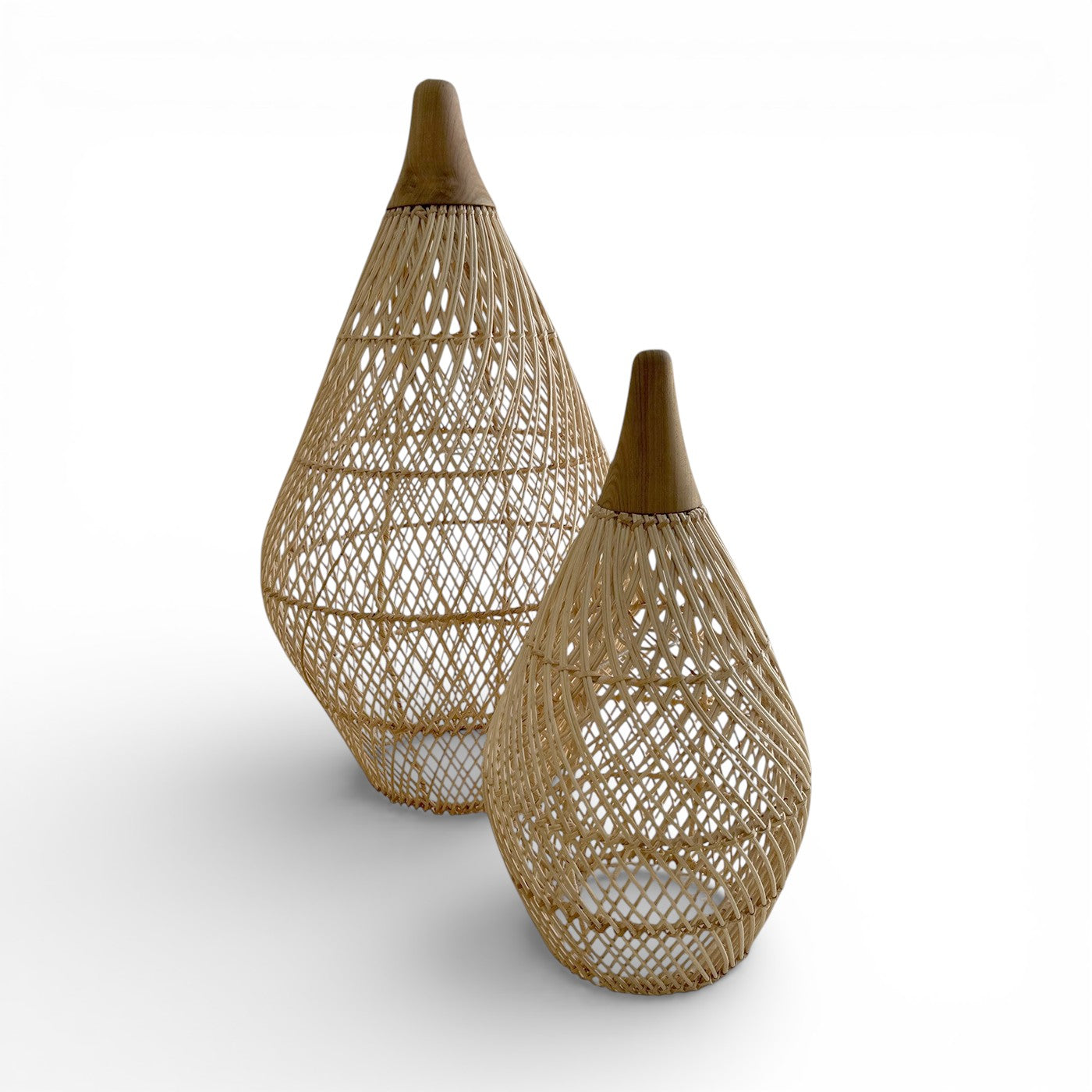 Arbor Rattan & Teak Pendant - Large