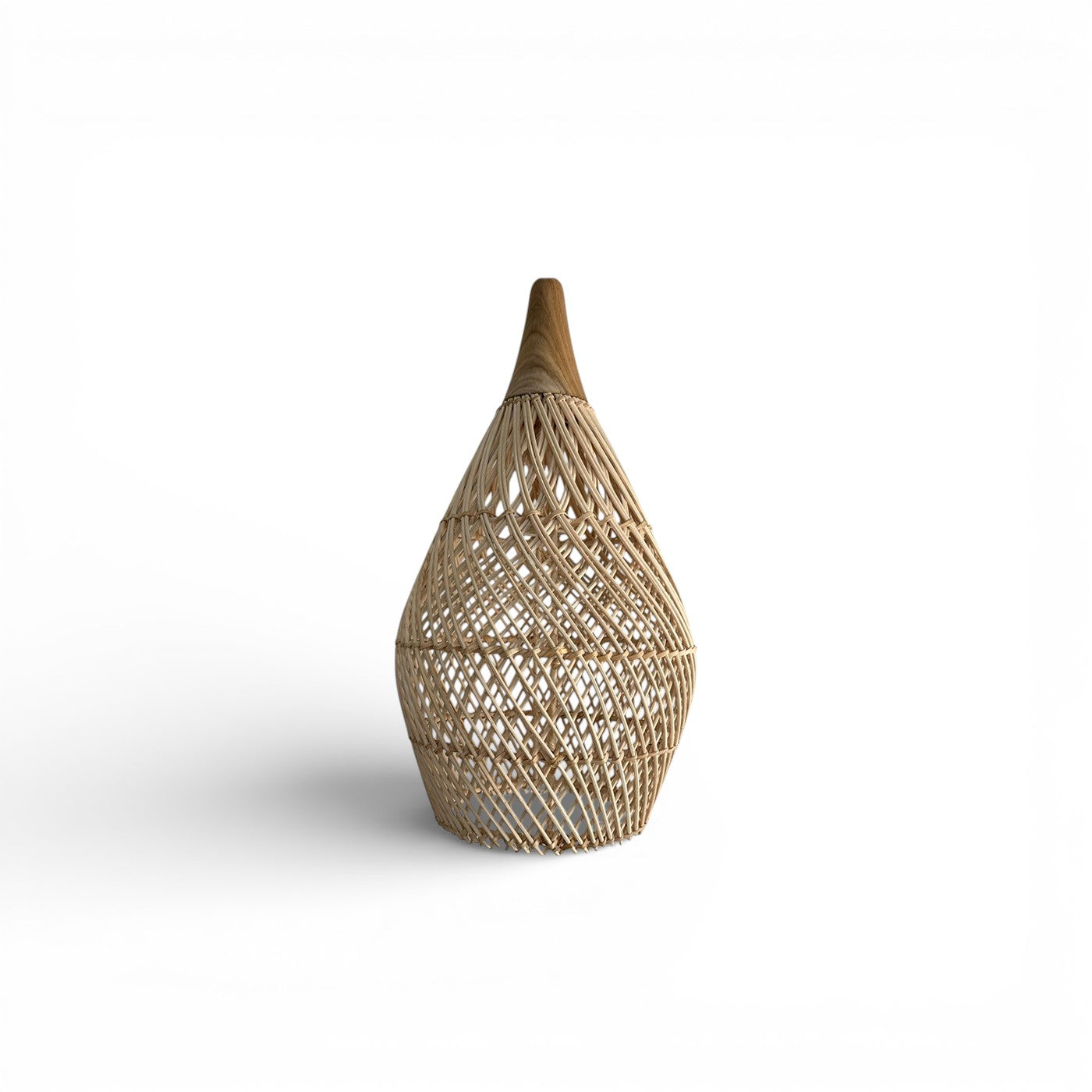 Arbor Rattan & Teak Pendant - Small