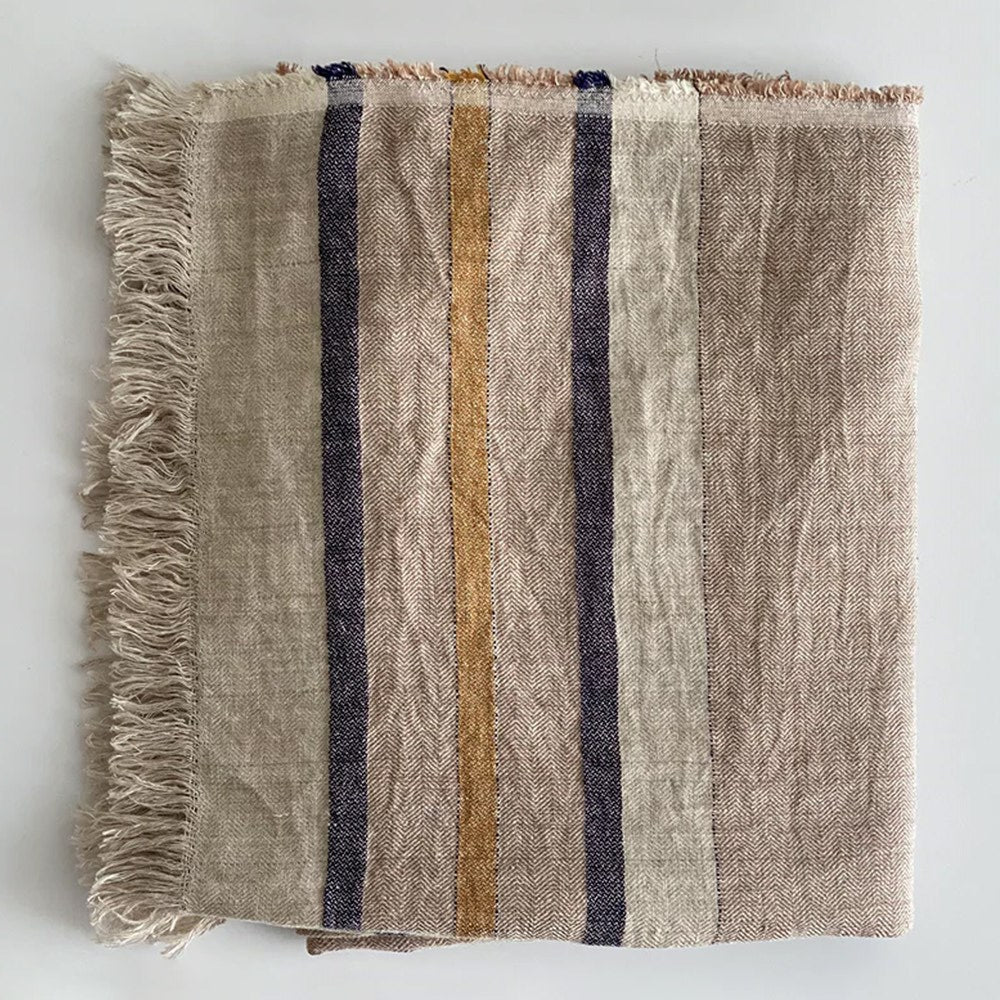Arlo Woven Linen Throw - Sand Dune