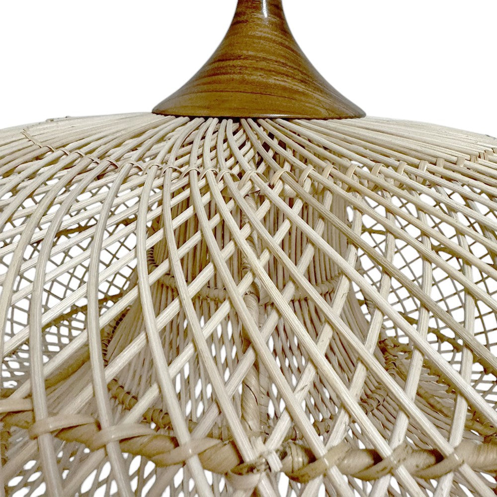 Avoca Rattan & Teak Timber Pendant