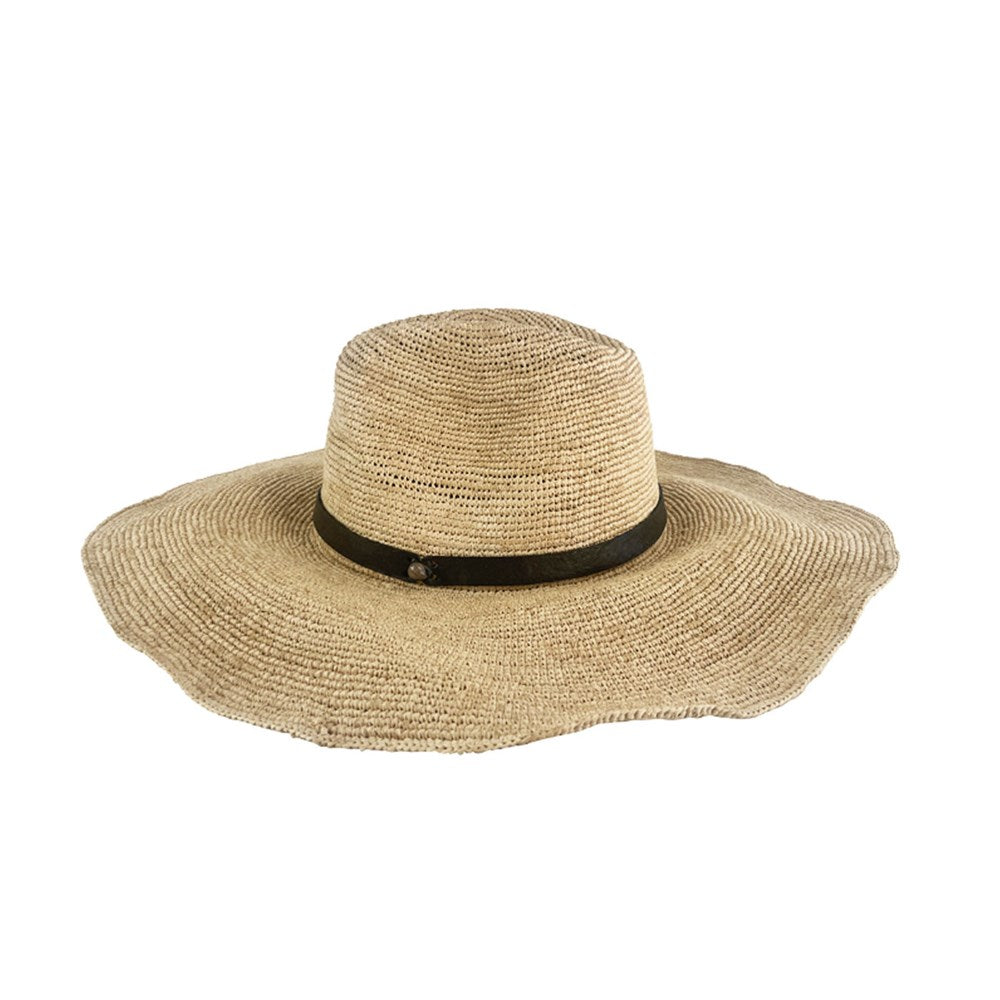 Aziz Hat - Natural/Black Leather