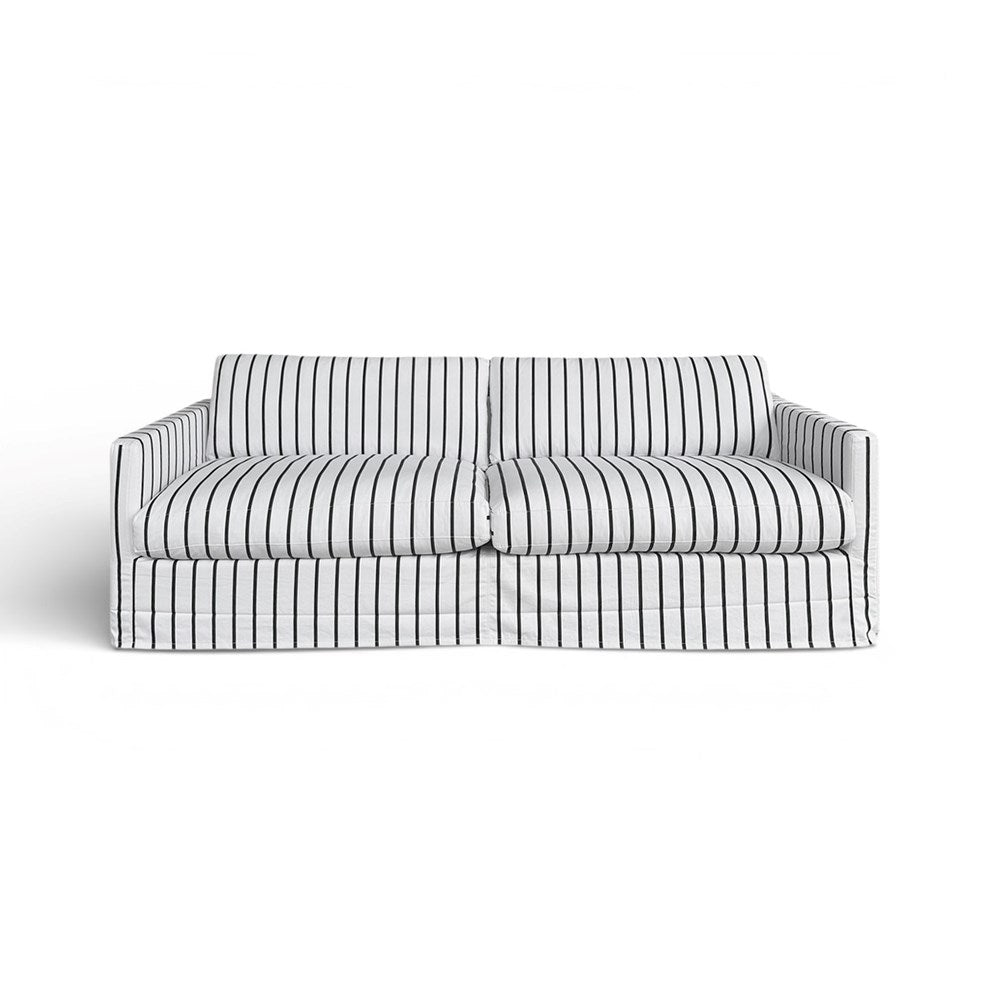 Beaumont Sofa 2.4m - White & Black Stripe
