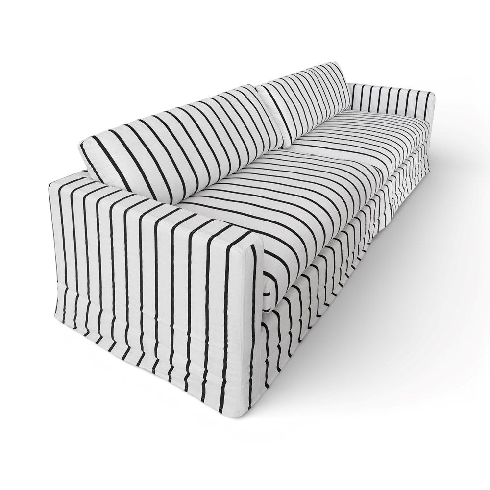 Beaumont Sofa 2.8m - White & Black Stripe