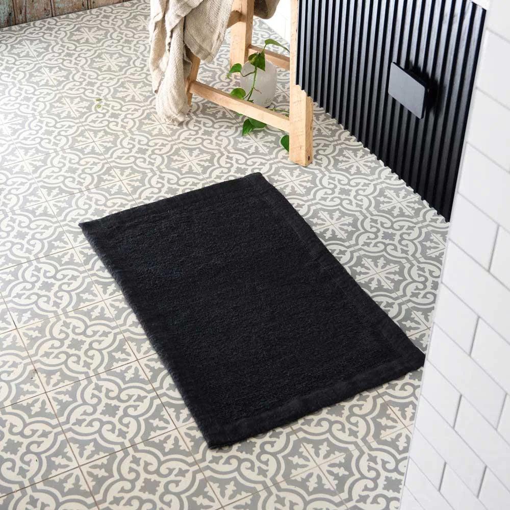 Bedouin Linen Bathmat - Black