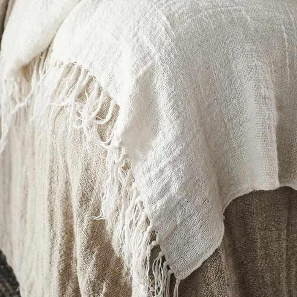 Bedouin Linen Oversized Throw - Ivory