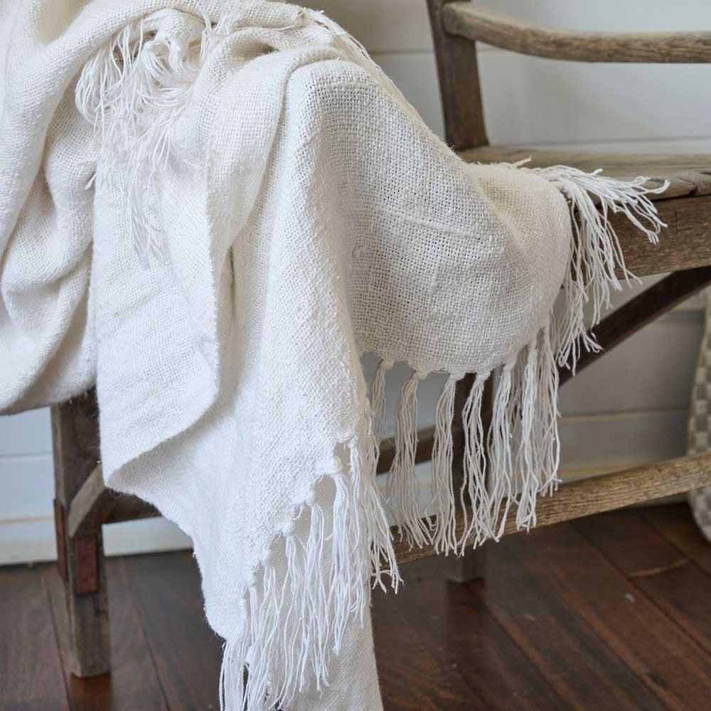 Bedouin Linen Oversized Throw - Ivory