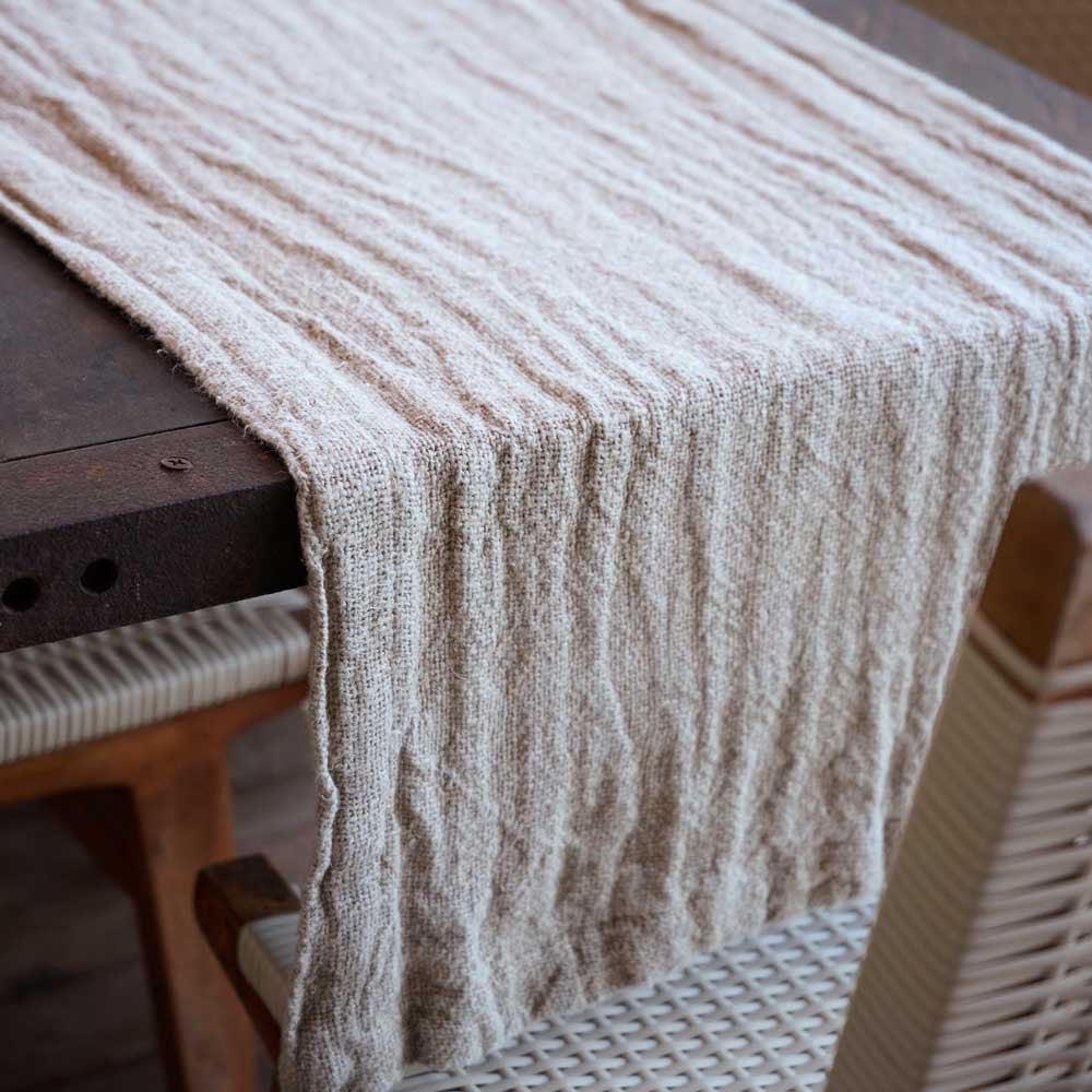 Bedouin Linen Runner - Natural