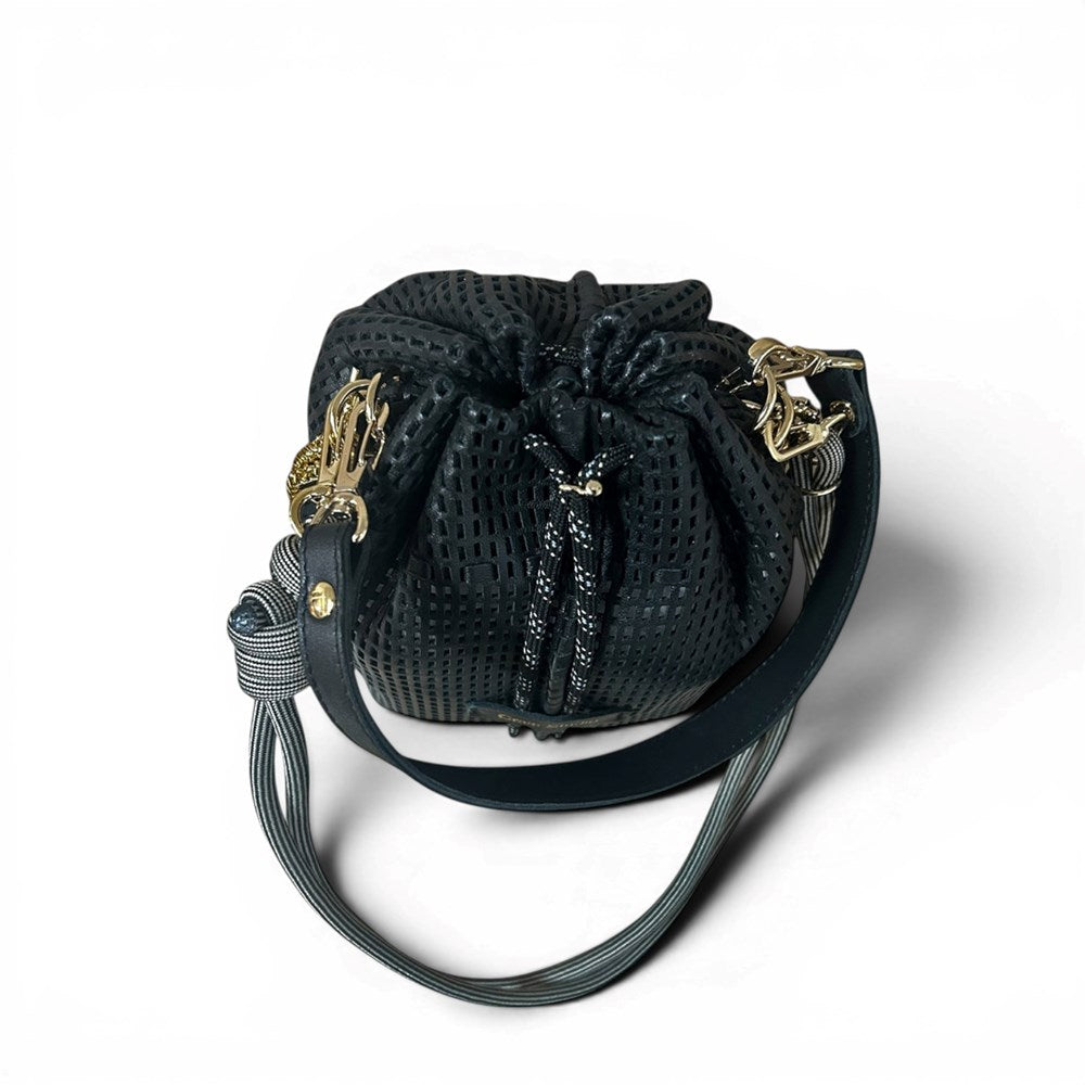 Bibi Perforated Leather Bag - Noir