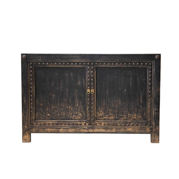 Black Rustic Timber Cabinet - Beaded Detail