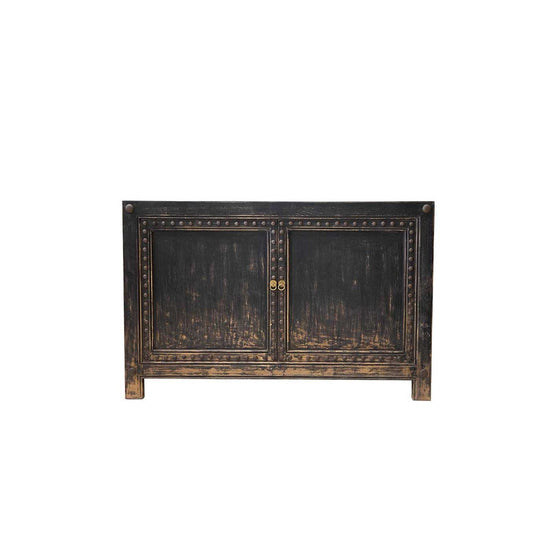 Black Rustic Timber Cabinet - Beaded Detail