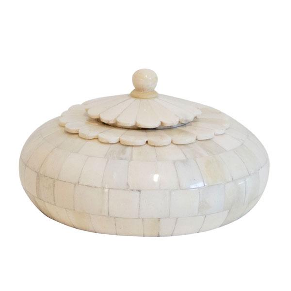 Bone Round Jewellery Box