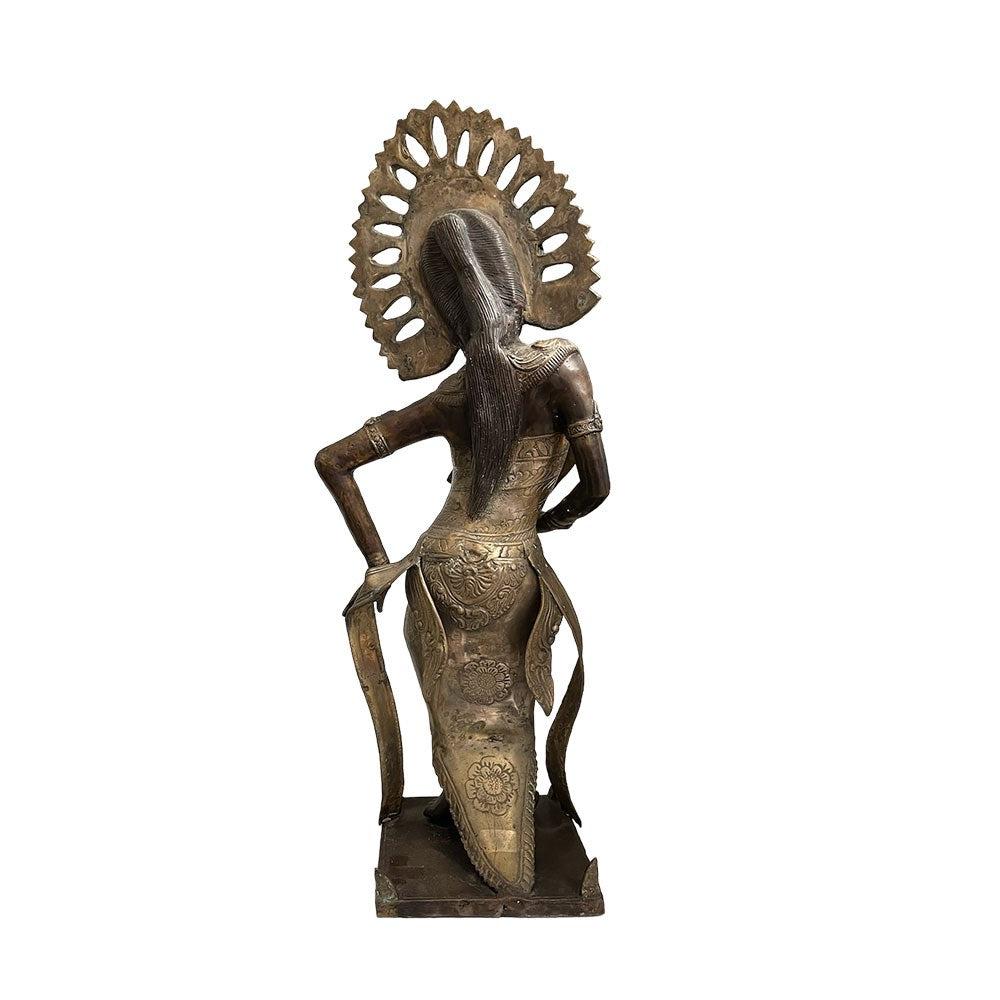 Brass Balinese Woman Statue