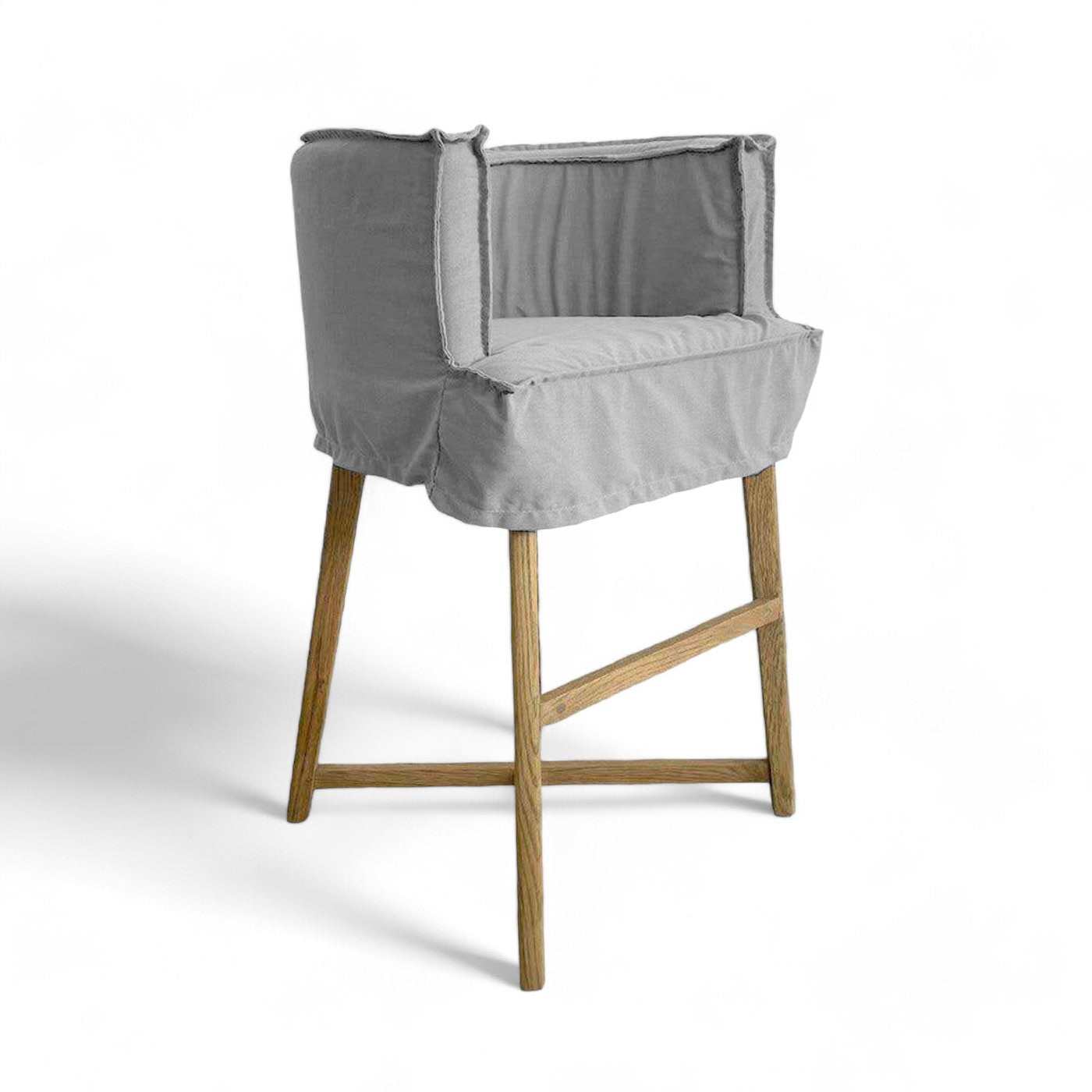 COVER Americana Bar Stool - Light Grey Canvas