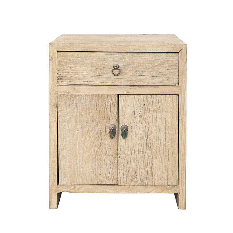Carita Raw Elm Bedside Table with Drawer