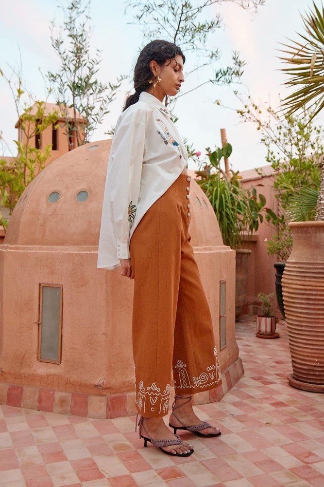 Carmine Embroidered Shirt