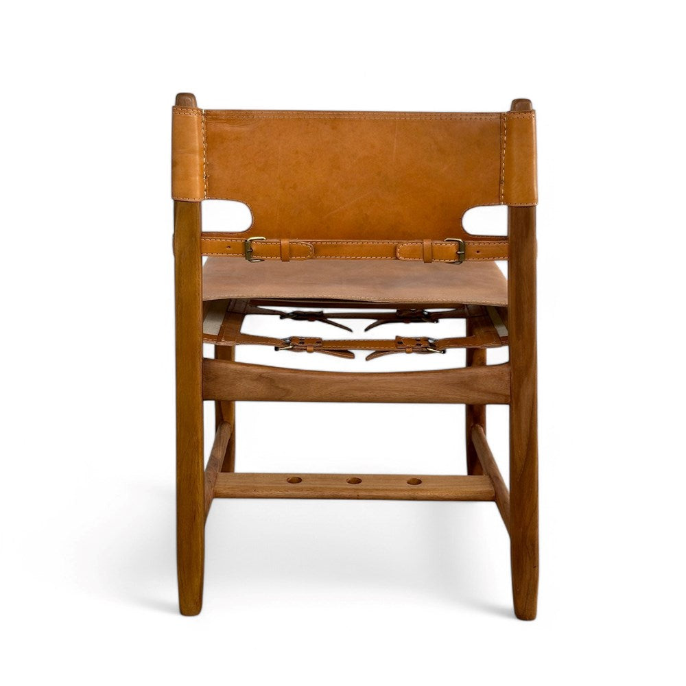 Carter Leather Dining Chair - Camel Leather & Teak Frame