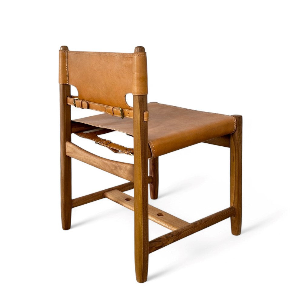 Carter Leather Dining Chair - Camel Leather & Teak Frame