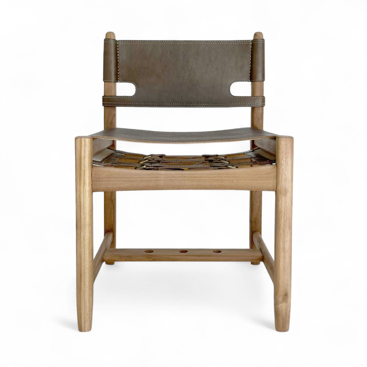 Carter Leather Dining Chair - Tea Brown Leather & Teak Frame