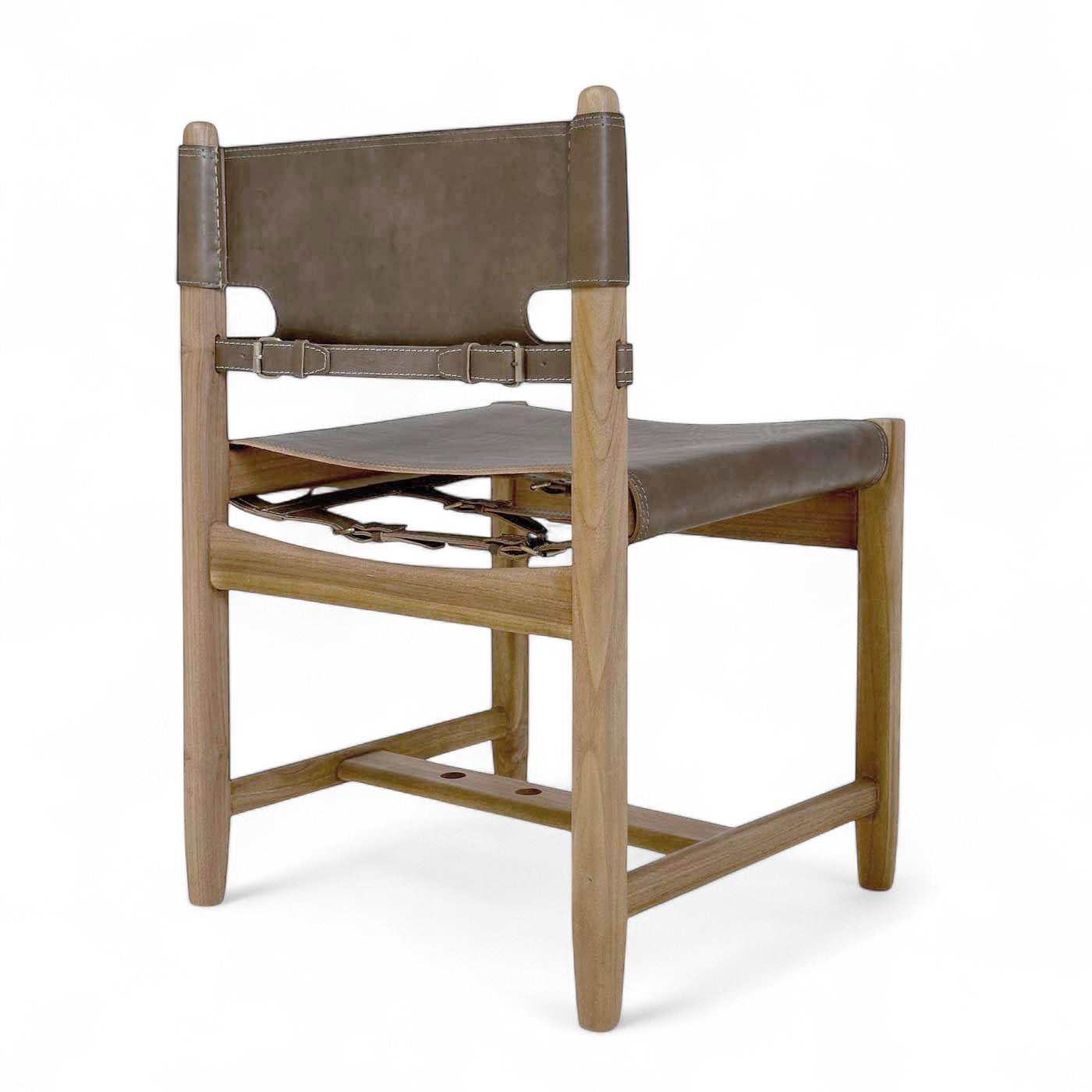Carter Leather Dining Chair - Tea Brown Leather & Teak Frame