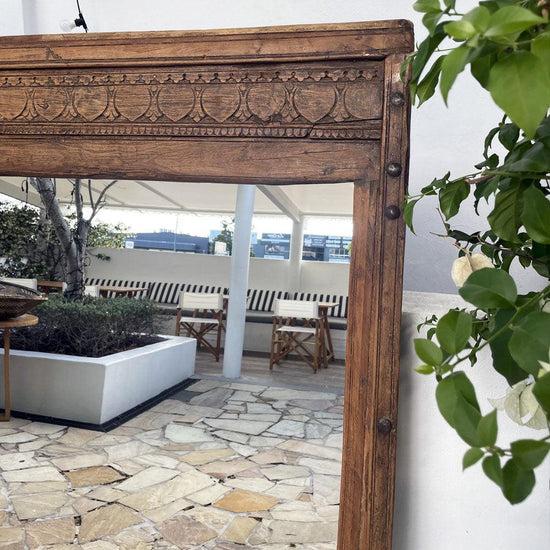Carved Indian Mirror - Raw-St Barts