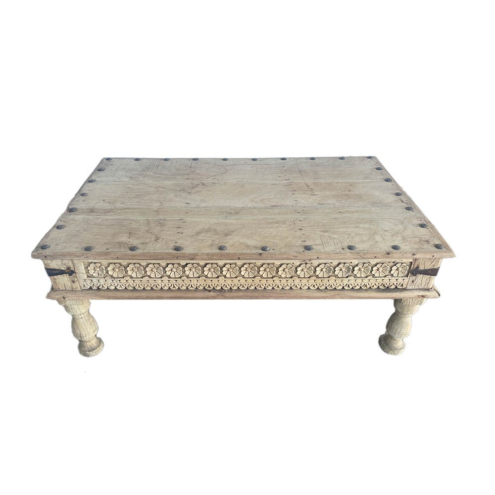 Carved Pine Coffee Table