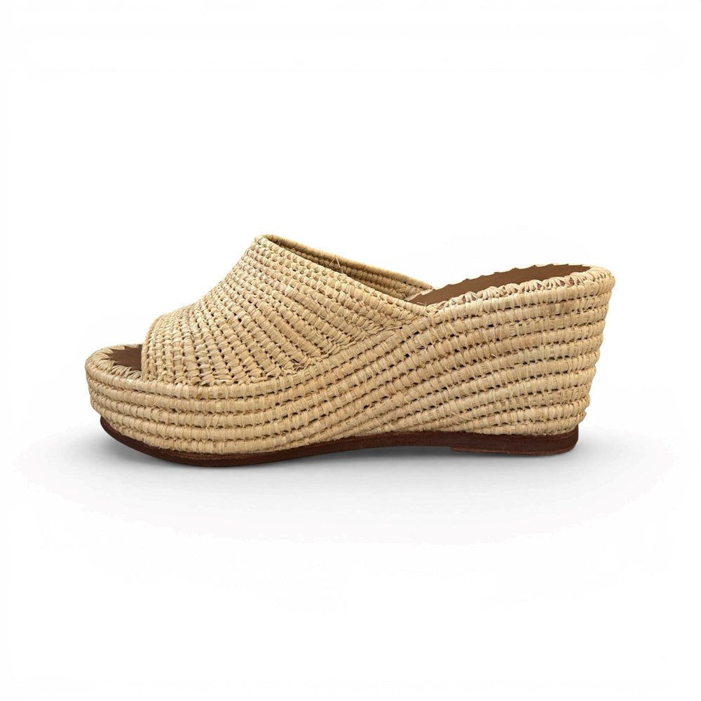 Casablanca Raffia Wedge - Natural - ST BARTS