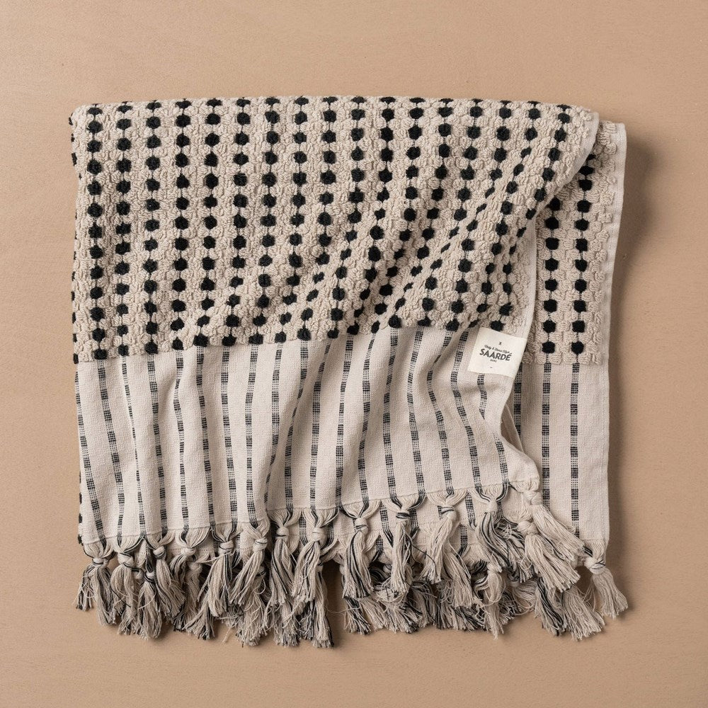 Chickepea Bath Sheet - Stone/Black