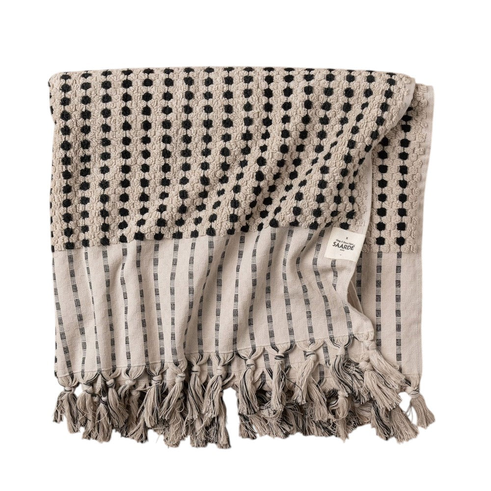 Chickpea Bath Sheet - Stone/Black