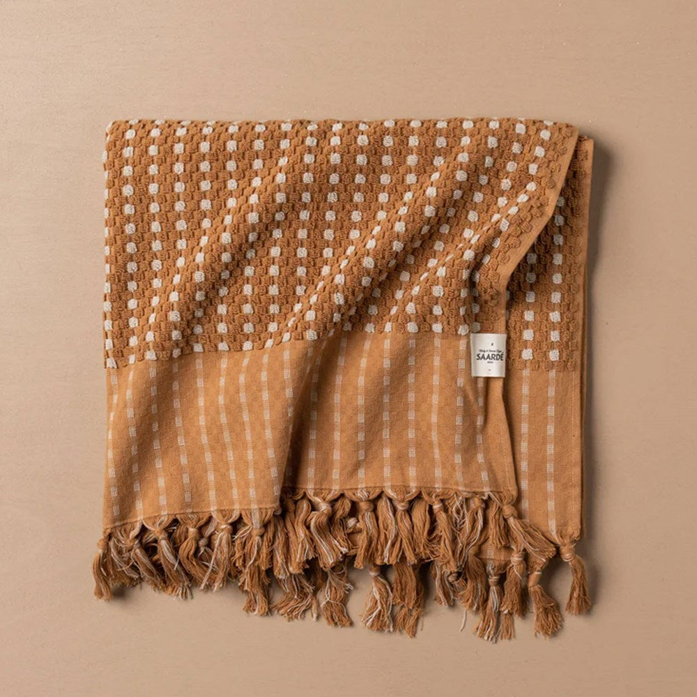 Chickpea Bath Sheet - Terracotta/Stone