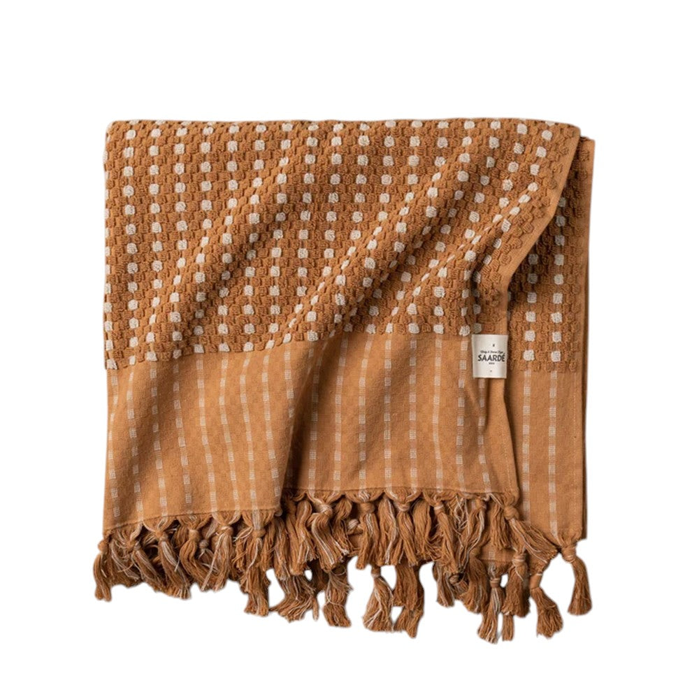 Chickpea Bath Sheet - Terracotta/Stone
