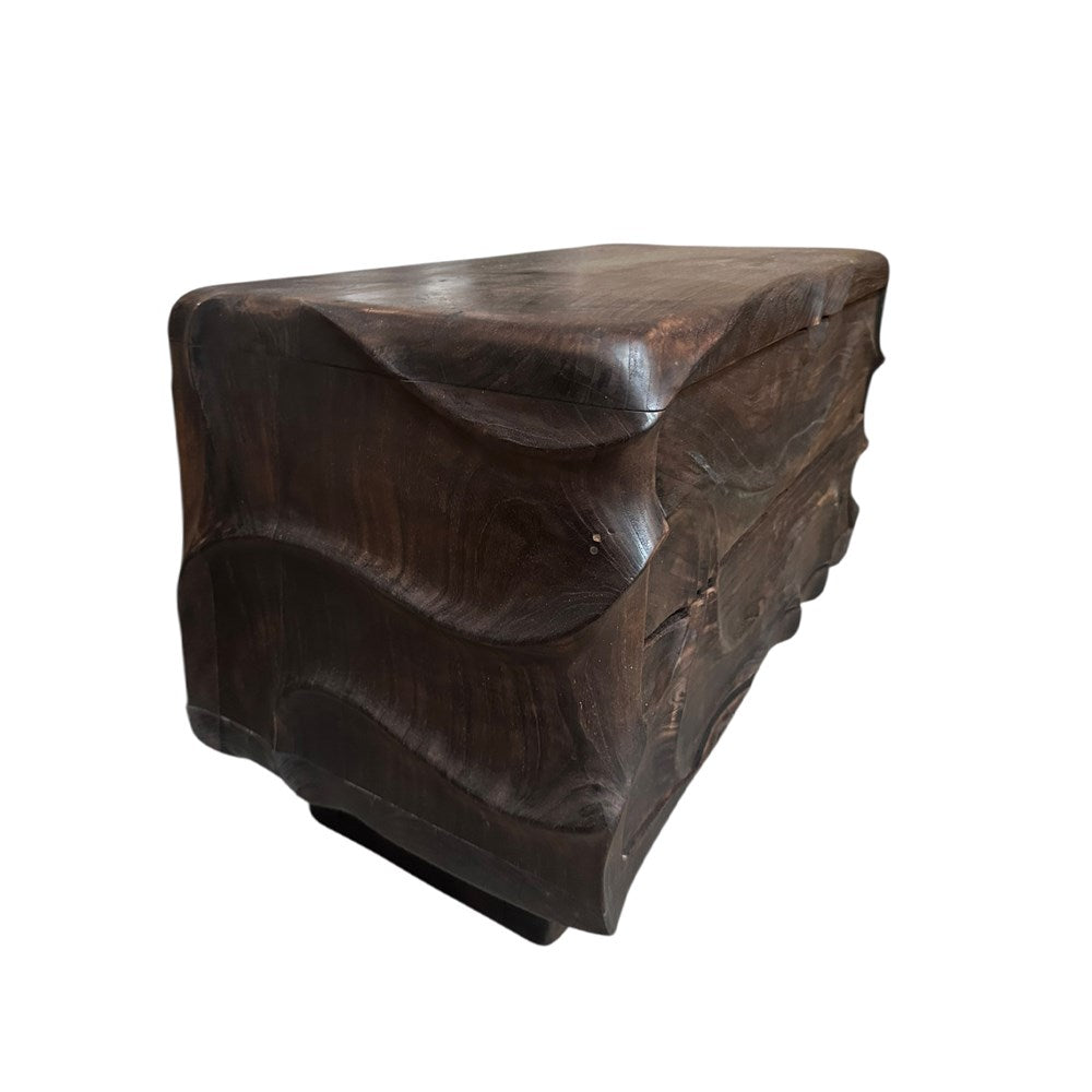 Chido Dark Teak Two Draw Cabinet
