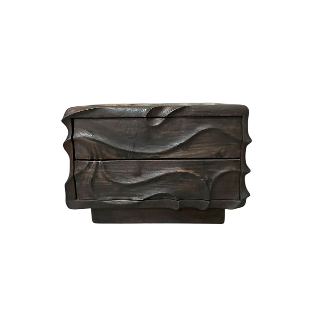Chido Dark Teak Two Draw Cabinet