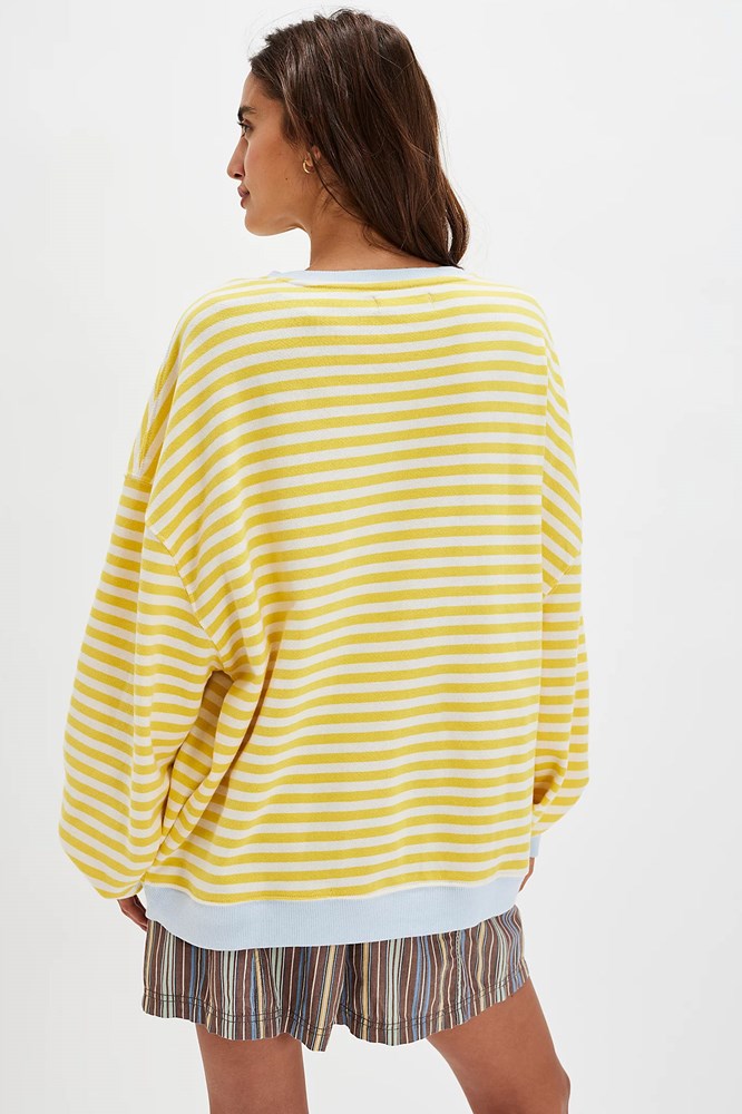 Classic Striped Oversized Crewneck – Danelion Combo