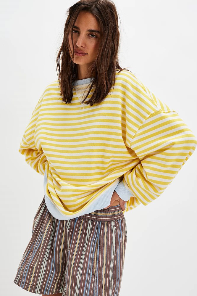 Classic Striped Oversized Crewneck – Danelion Combo
