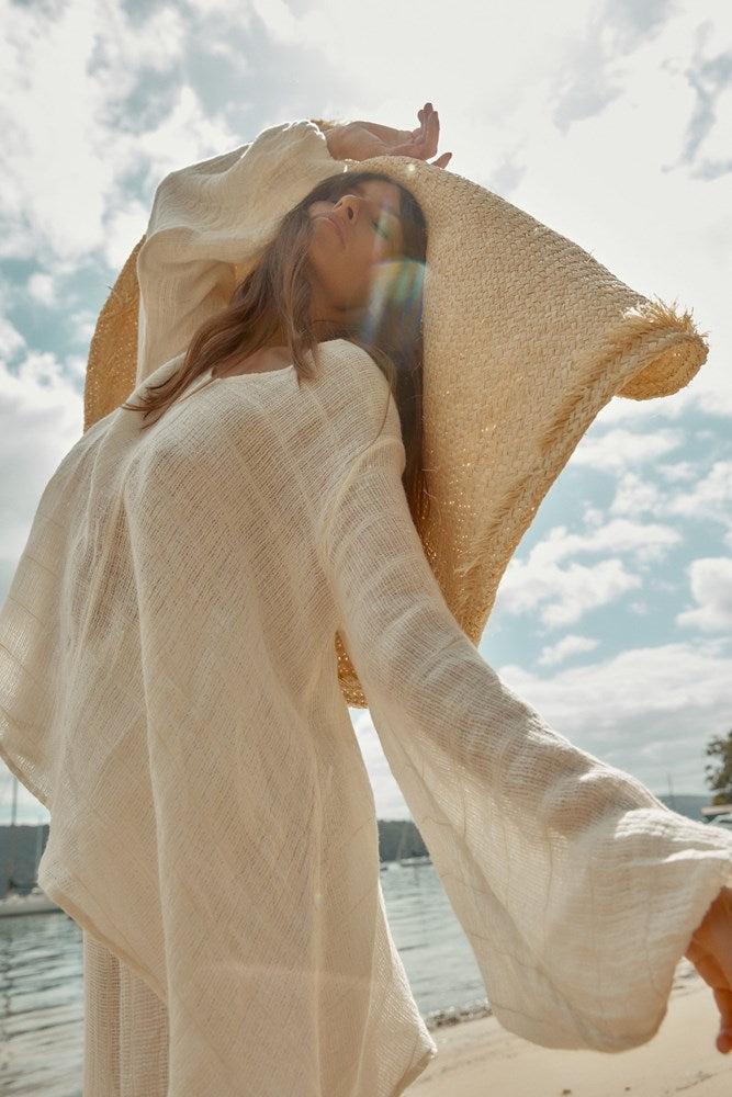 Estilo Emporio-Cleopatra Shirt - Fiamma Panna-Tops-st-barts-brisbane-goldcoast-cabarita-southport