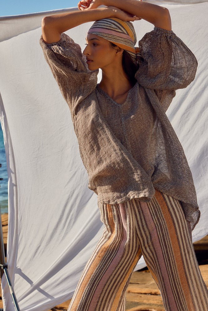 Estilo Emporio-Cleopatra Shirt - Rete Chocolate-Tops-st-barts-brisbane-goldcoast-cabarita-southport